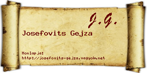 Josefovits Gejza névjegykártya
